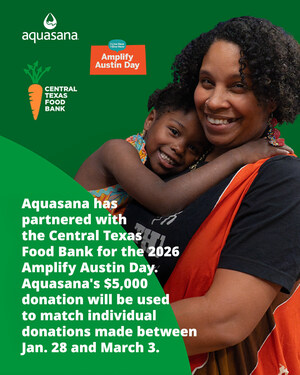 Aquasana Announces $5K Matching Donation for Central Texas Food Bank Receives For Amplify Austin Day
