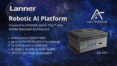 Built for the future of physical AI, the EAI-I351 enables autonomous robots and industrial systems with real-time perception, reasoning, and generative AI at the edge.