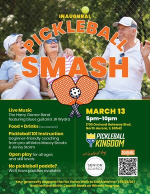 Senior Source Tackles Senior Isolation with Inaugural Pickleball Smash on March 13 at Pickleball Kingdom North Aurora - Tickets on Sale Now