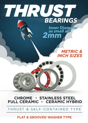 Boca Bearing Company Expands Thrust Bearing Line with Chrome, Stainless, and Advanced Ceramic Options